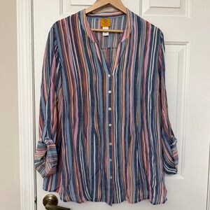 Ruby Rd. Multicolor Striped Blouse